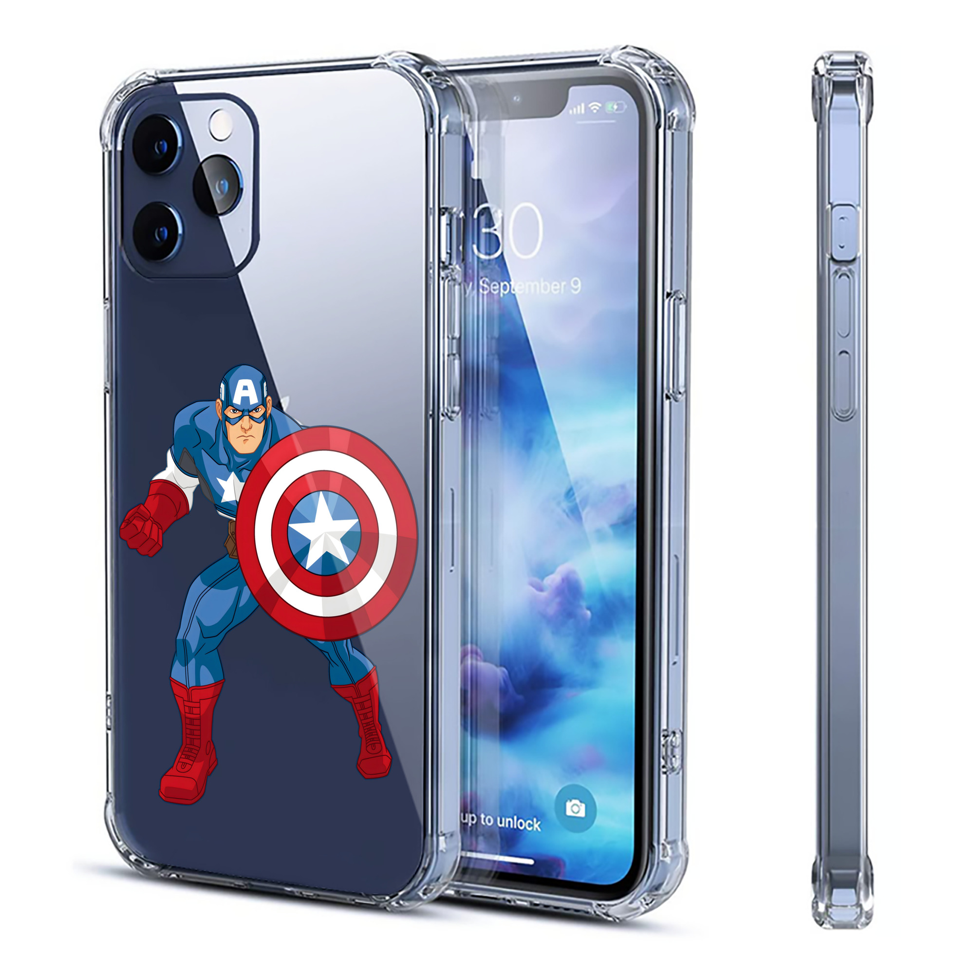 （画像用） アベンジャーズ The Avengers 【iPhone 12シリーズ対応】透明スマホケース（クリアソフトケース）